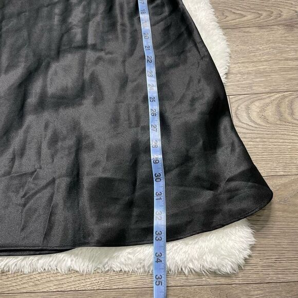 Le Chateau Nightgown Lingerie Satin Slip Dress Black Size Medium New With Tag - Picture 7 of 8